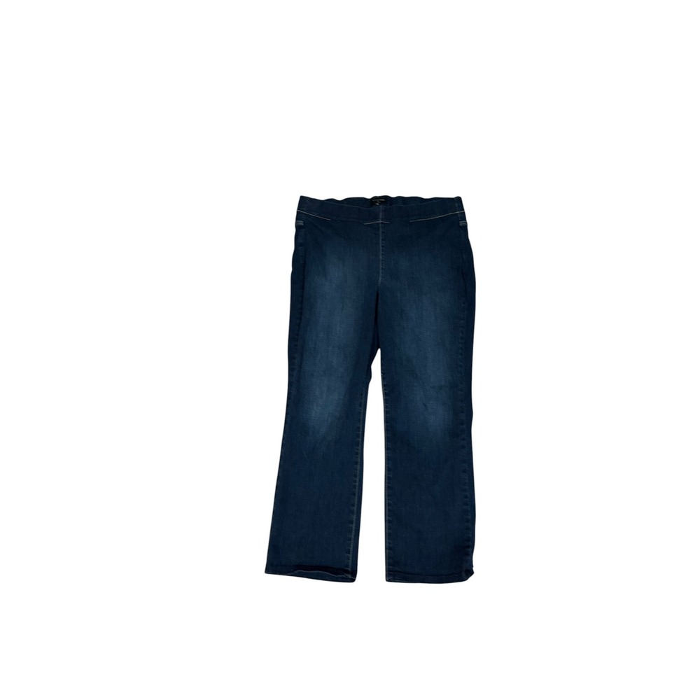 NYDJ Sculpt-Her Women 1XP Dark Wash Pull On Straight Leg Jeans Stretch Denim